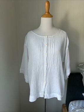 J. Jill White linen button down XS summer